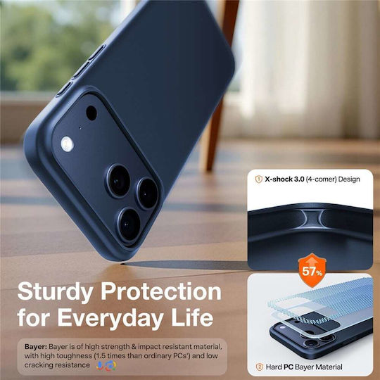 Torras SlimFit Задна Корица Пластмаса / Силикон 0.75mm Тъмносин (iPhone 18 Pro Max / 17 Pro Max)