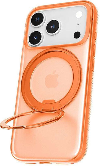 Torras Ostand R Umschlag Rückseite Silikon Orange (iPhone 17 Pro Max)