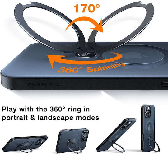 Torras Ostand Spin Back Cover Silicone Navy Blue (iPhone 17 Pro Max)