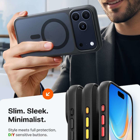 Torras Guardian Magnetic Umschlag Rückseite Silikon Schwarz (iPhone 17 Pro Max)
