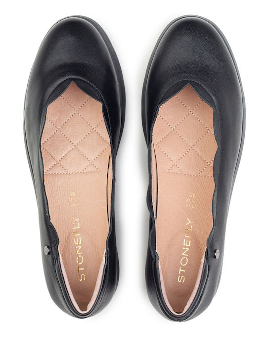 Δερμάτινα Γυναικεία Loafers σε Μαύρο Χρώμα