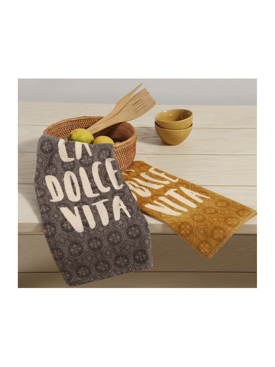 Nef-Nef Homeware La Dolce Vita Geschirrtuch in Gray Farbe 40x60cm