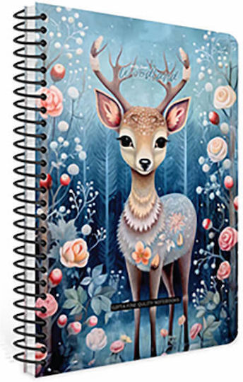 Uni Pap Spiral Notebook Ruled B5 3 Subjects 1pcs (Μiscellaneous Designs)