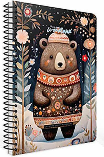 Uni Pap Spiral Notebook Ruled B5 3 Subjects 1pcs (Μiscellaneous Designs)