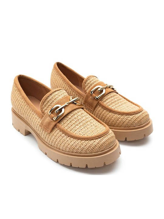 Damen Mokassins in Beige Farbe
