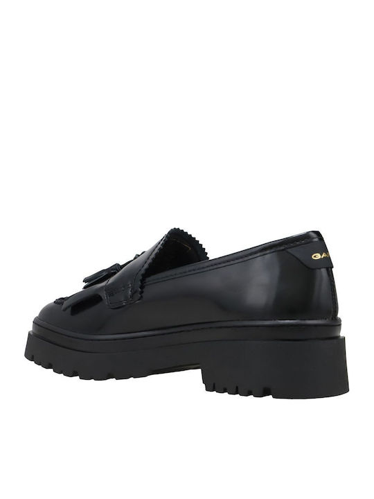 Aligrey Leder Damen Loafers in Schwarz Farbe