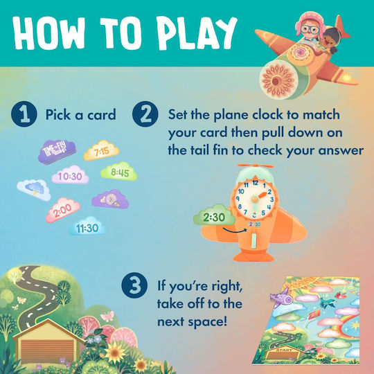 Board Game Time To Fly for 2-4 Players 4+ Years Old Educational Insights