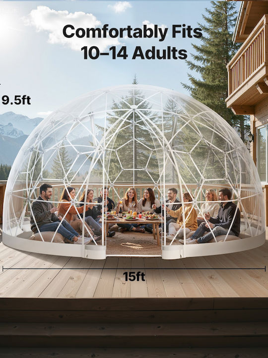Vevor Gazebo De Grădină Cu LED Alb 4.5x4.5m