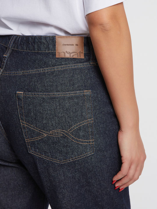 Barrel Talie înaltă Blugi de damă cu croială relaxată Dark Denim