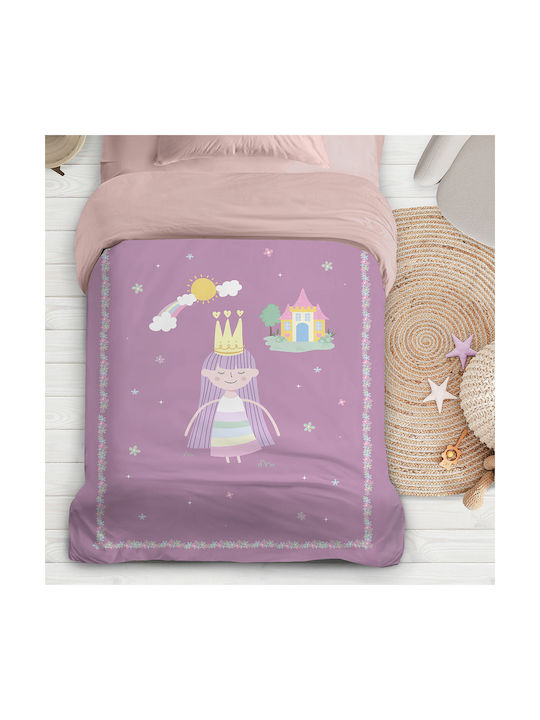 Nima Παιδικό Πάπλωμα Μονό με Γέμιση Microfiber Carolina Μωβ 160x240εκ.