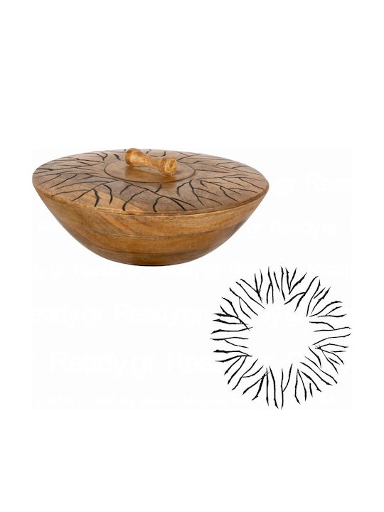 Ready Wooden Salad Bowl Black 25x25x12.5cm