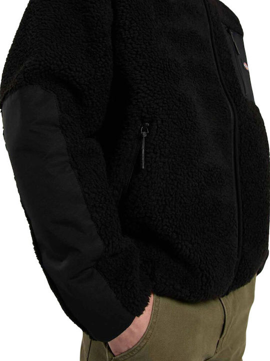 Central Ανδρική Ζακέτα Fleece με Κουκούλα Μαύρη
