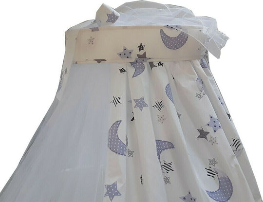Beboulino Мрежа Против Комари За Количка Moon Stars От Тюл С Основа За Стабилност Синя 450x150x150см