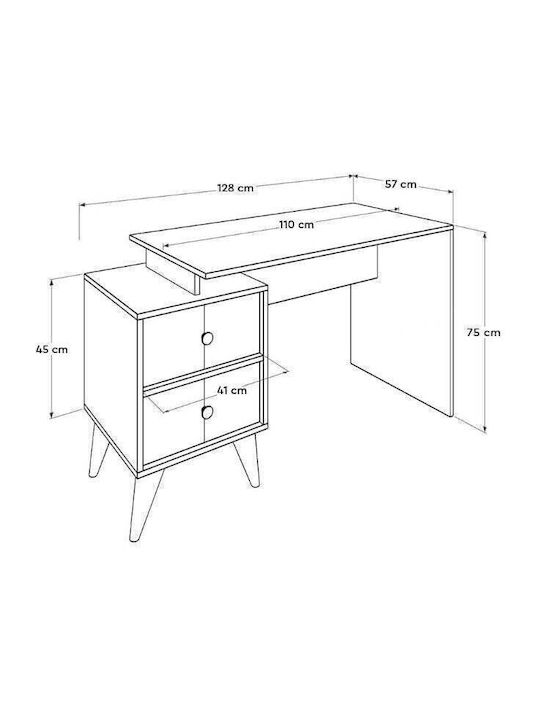 Rainbow Kids Desk made of Melamine Multicolour 128x57x75cm
