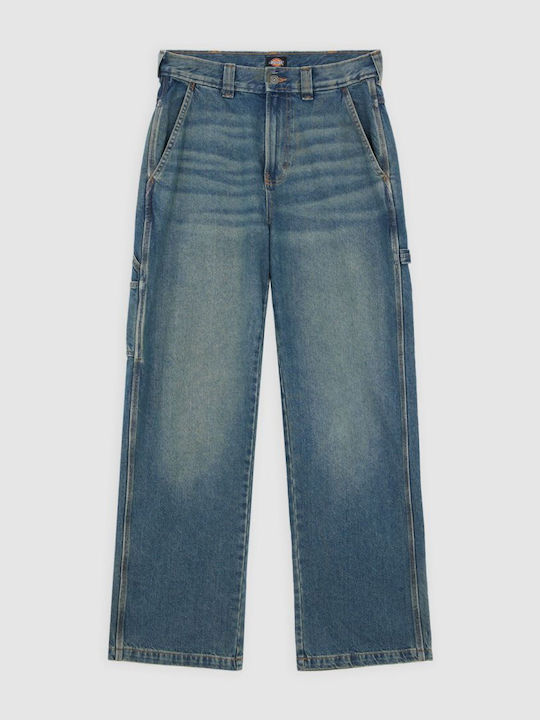 Carpenter Men's Jeans Pants With Loose Fit Khaki Blue