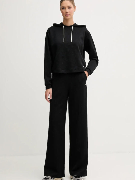 Cropped Women's Sweatshirt Hooded Black