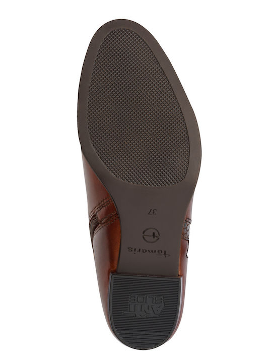 Leder Stiefeletten Damen Braun