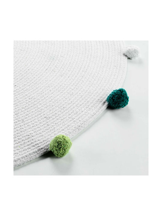 Douceur d'Intérieur Kinder Teppich Weiß Rund mit Durchmesser 90cm