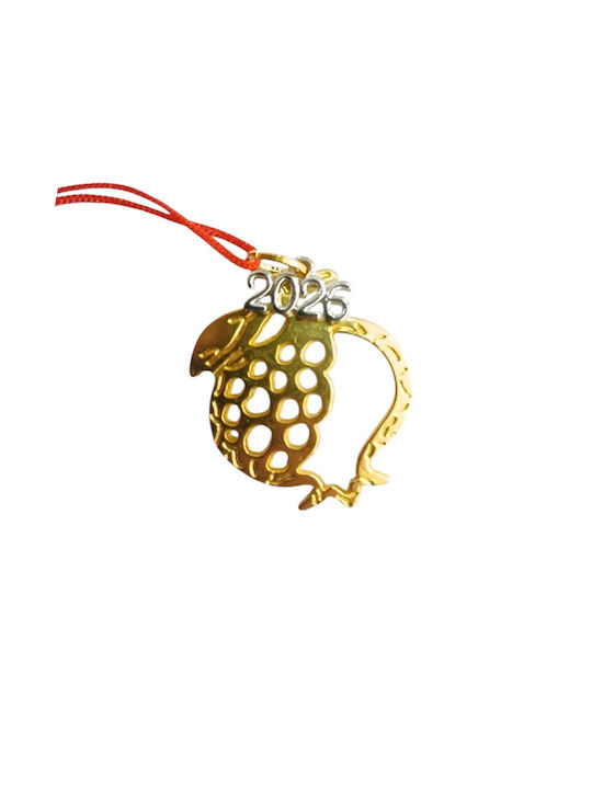 Kalliopi Silver Handmade Окачен Гоури Нар Златист 2026 2.8x3см 1бр