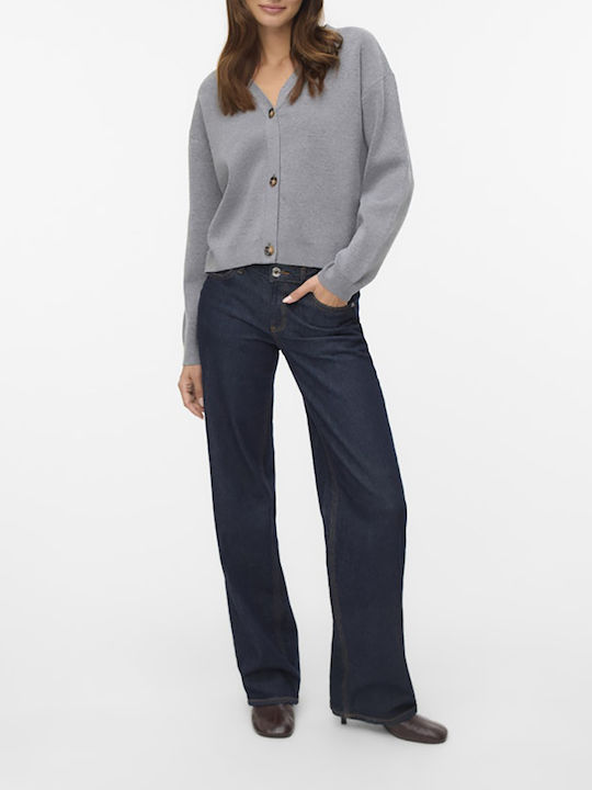 Κοντή Γυναικεία Πλεκτή Ζακέτα Medium Grey Melange
