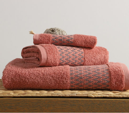 Nef-Nef Homeware Handtuch Fonteste 30x50εκ. Peach Gewicht 500gr/m²