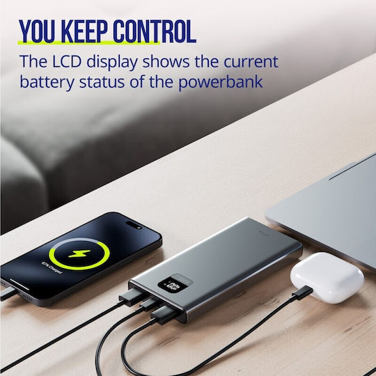 Allity APB-100 Power Bank 10000mAh 22.5W Power Delivery Ασημί