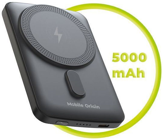 Mobile Origin MagSafe Power Bank 5000mAh 15W Power Delivery Μαύρο