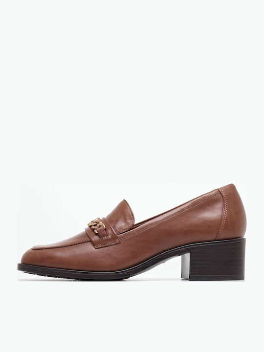 Δερμάτινα Γυναικεία Loafers σε Ταμπά Χρώμα