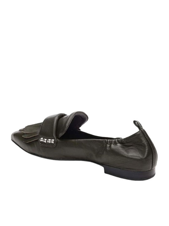 Combo Δερμάτινα Γυναικεία Loafers σε Μαύρο Χρώμα