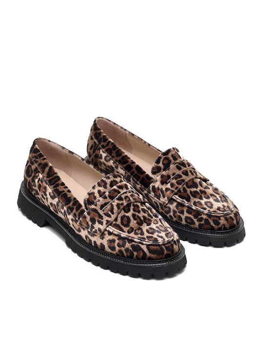 Δερμάτινα Γυναικεία Loafers Leopard
