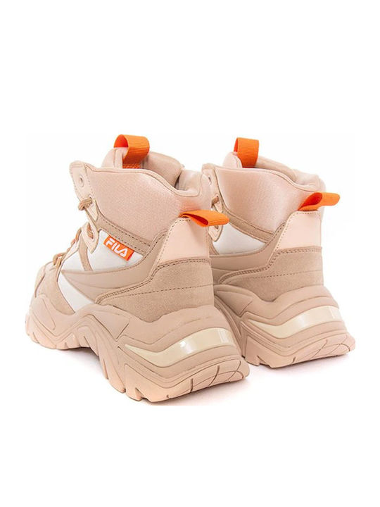 Electrove Desert Damen Chunky Stiefel Beige