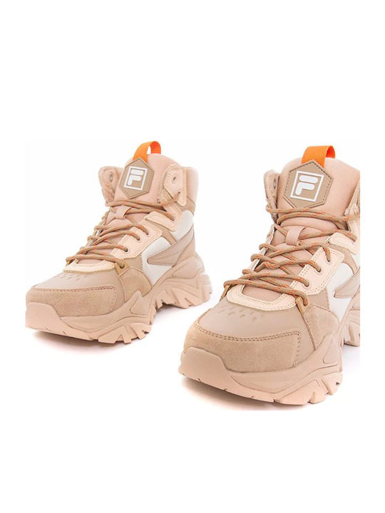 Electrove Desert Damen Chunky Stiefel Beige