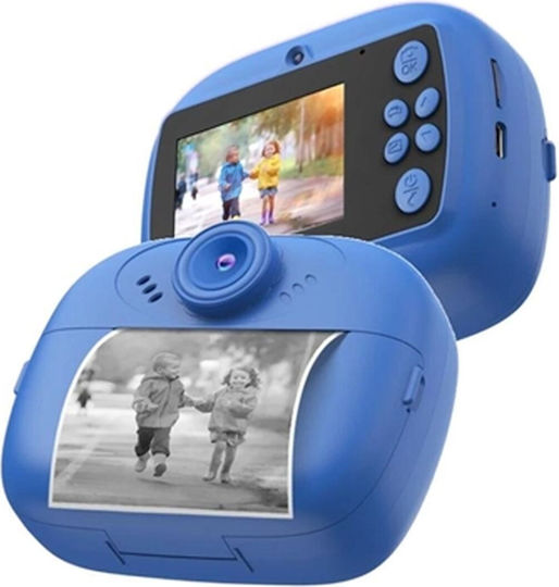 Celly KIDSCAMPRINTBL Kinderkamera mit Thermodruck Blau