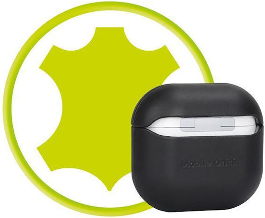 Mobile Origin Θήκη Δερμάτινη σε Μαύρο χρώμα για Apple AirPods 4