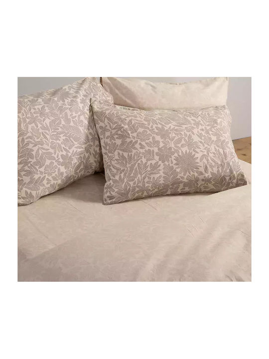 Nef-Nef Homeware Bettwäsche-Set King Size Flanell mit Gummiband 180x200+32cm. Issual Grey 4Stück