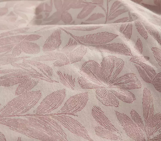Nef-Nef Homeware Issual Σετ Σεντόνια King Size Φανελένια με Λάστιχο 180x200+32εκ. Pink (4τμχ)