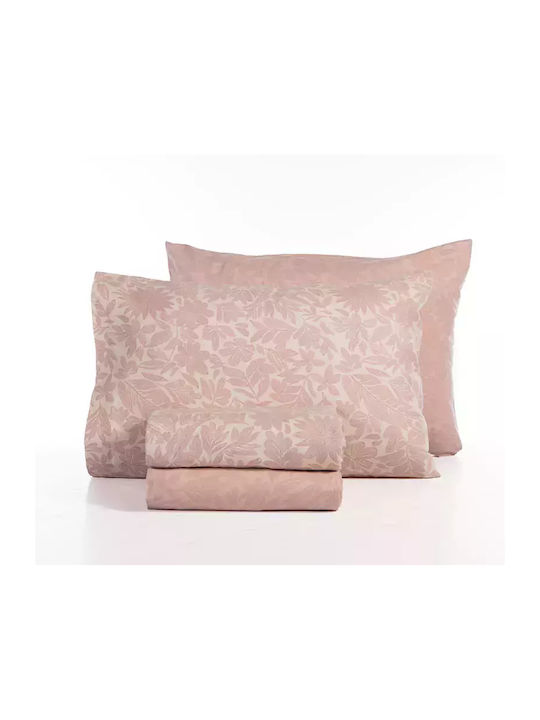 Nef-Nef Homeware Bettwäsche-Set King Size Flanell mit Gummiband 180x200+32cm. Issual Pink 4Stück