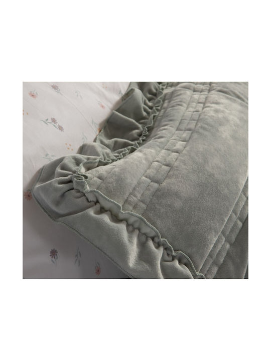 Nef-Nef Homeware Sirion Pillowcase Set with Envelope Cover Mint Grey 52x72cm.