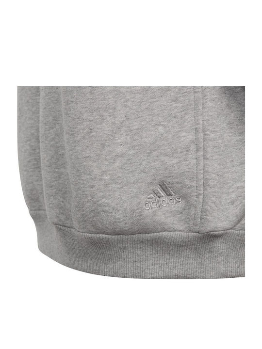 Fleece Παιδικό Φούτερ με Κουκούλα και Τσέπες Γκρι