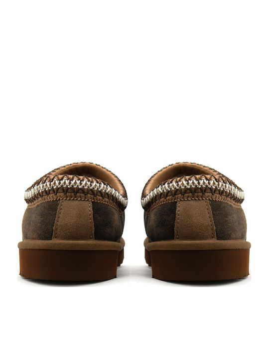 Tasman Men's Slippers with Fur Brown