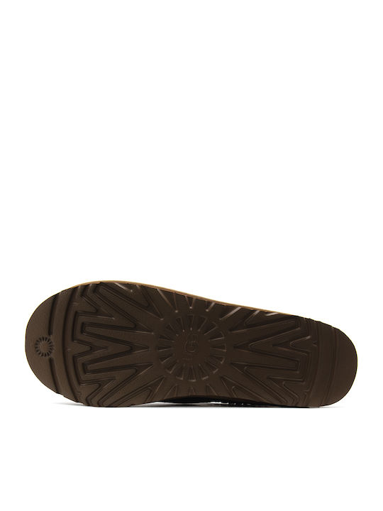 Tasman Men's Slippers with Fur Brown