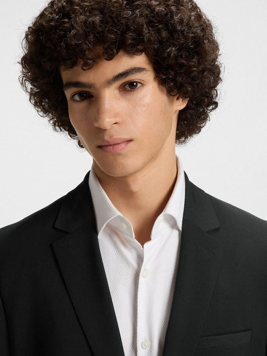 Winter Men's Suit with Slim Fit Black