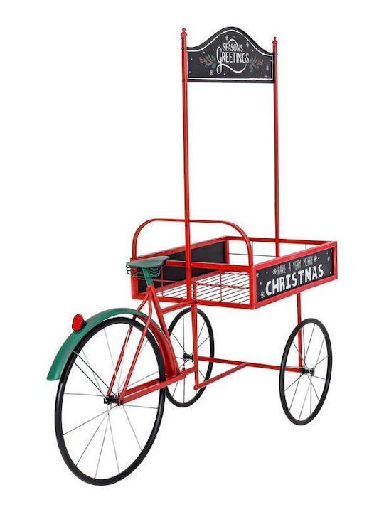 Fylliana Christmas Metal Decorative Tricycle Bike Cart Flowers Fylliana FL308 Red-Green-Black Colour