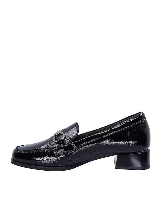Leather Women's Moccasins in Black Color