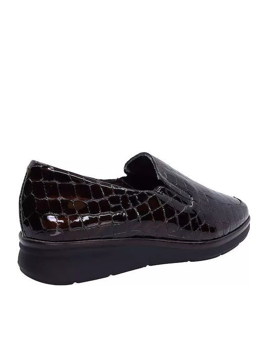 Leather Women's Moccasins in Brown Color