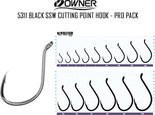 Куки За Риболов Owner Cutting Point Ssw 5311 Черен Хром 1/0 – 9/0 #2/0