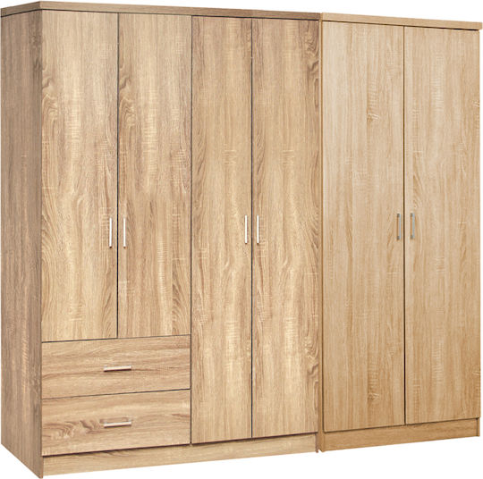 Шест врати Гардероб Blakely Sonama 201x43x181см