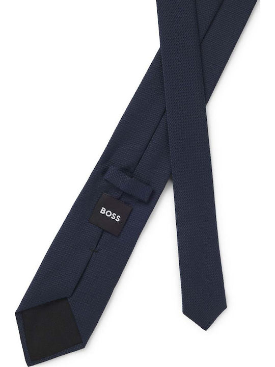 Boss Ανδρική Γραβάτα Μεταξωτή σε Navy Μπλε Χρώμα