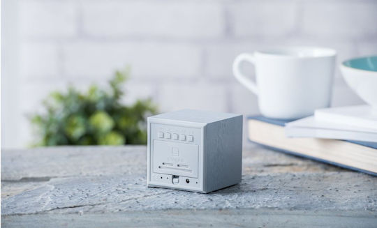 Cube Click Clock Gingko Aluminium