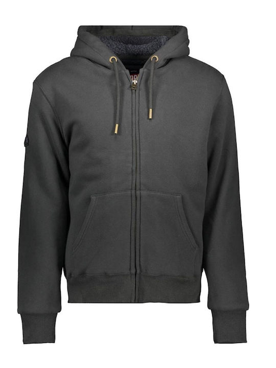 Superdry Borg Lined Washed Black cu Glugă